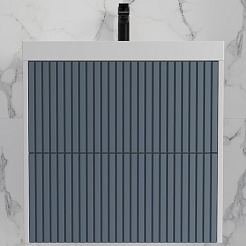 Style Line Тумба с раковиной Стокгольм 60 подвесная графит софт – фотография-1